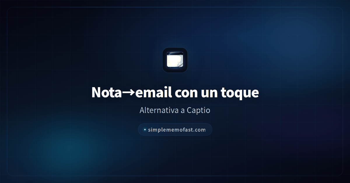 Nota→email en ~1s — Alternativa a Captio | Simple Memo - for Obsidian